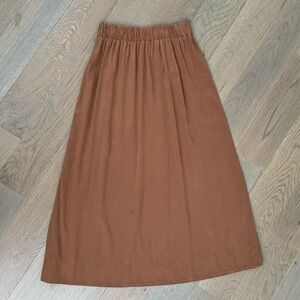 Elizabeth Suzann Bel Skirt Silk Crepe in Moss - Medium M